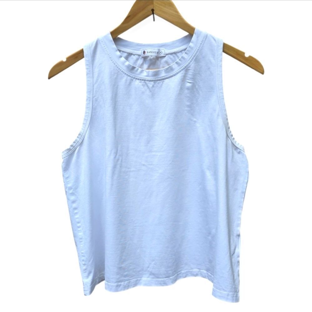 NEW- Laslulu Athletica Classic White Tank Top